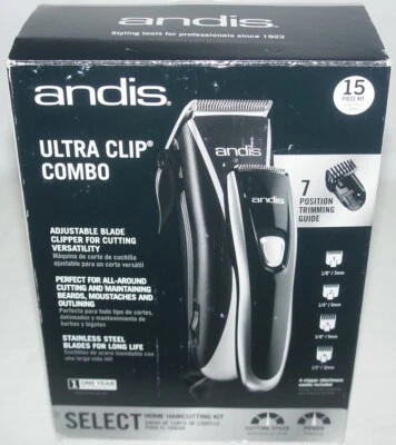 Andis Ultra Clip 15-Piece Home Haircutting Kit Beard Mustaches Clipper + Trimmer - Image 1 of 4