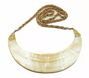 Handmade Shell 18ct Yellow Gold Caps Necklace - Picture 1 of 11