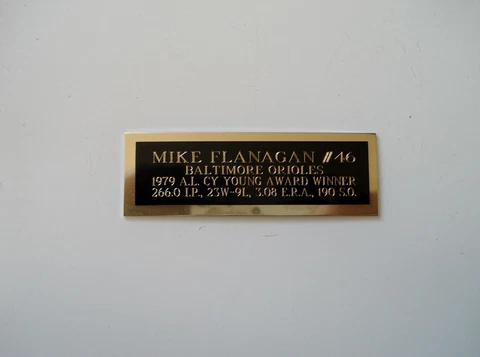 Mike Flanagan Orioles 1979 Cy Young Baseball Card Plaque Nameplate 1" X 3" Cover
