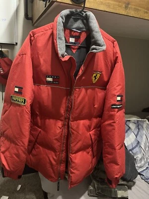Vintage Tommy Hilfiger Ferrari Racing Limited Edition Down Puffer Jacket Size L - Image 1 of 4