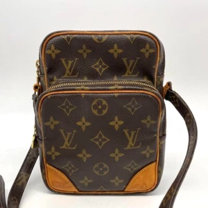 Louis Vuitton Monogram Crossbody Bag Brown PVC Leather From Japan - Picture 1 of 20