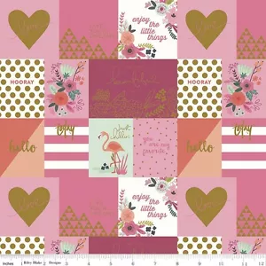 On Trend Patchwork Raspberry Riley Blake Fabric FQ 50cm X 55cm +More 100% Cotton - Picture 1 of 1