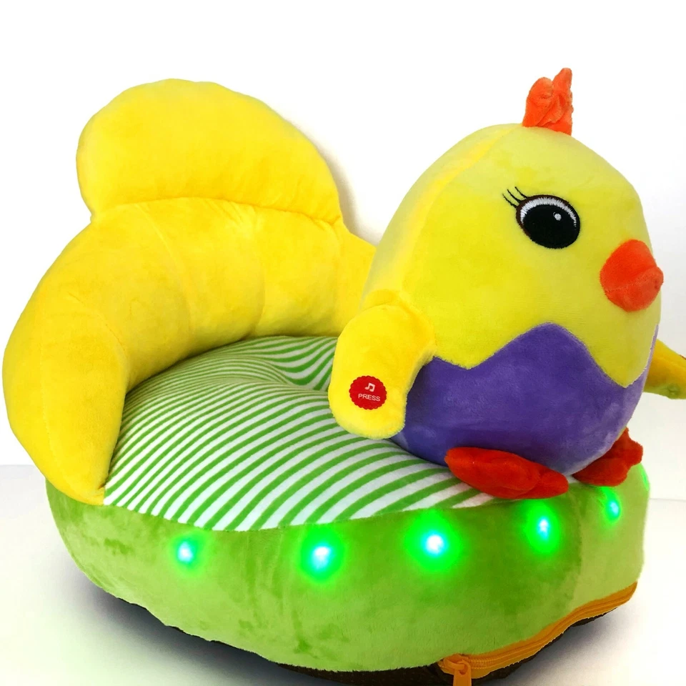 Yellow Multi colored led lights Sofa Stuffed Chicken Lighted Toddler Chair