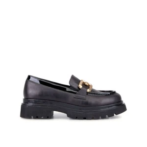 SCARPE MOCASSINO CASUAL DONNA KEYS K8550 PELLE NERO ORIGINALE AI 2024 - Picture 1 of 4