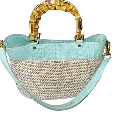 Bolso de Mano Eric Javits Para Mujer Analu Squishee Beige/Verde Menta Foto 1 de 4