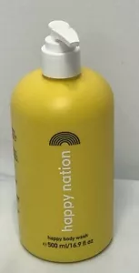 Happy Nation HAPPY BODY WASH with Pump 500 ml 16.9 oz Big Yellow Bottle! - Picture 1 of 3