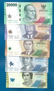 INDONESIA - 5 x BANKNOTEN - 1000 Rupiah / 20000 Rupiah 2022 P-NEW UNC SET - Bild 1 von 5