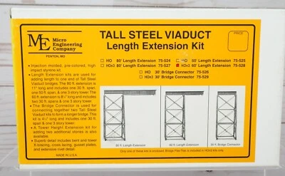 Micro Engineering 75-528, Tall Steel Viaduct Length Extension 60 Feet HOn3 Scale - Image 1 of 3