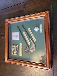 Golf Framed Shadow Box Picture Display Clubs /Balls History Of Golf 8X8 - Picture 1 of 2
