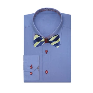 Epoint EBAF0058 Blue Striped Black Paisley Self-tied Men Double Sides Bowtie - Picture 1 of 4