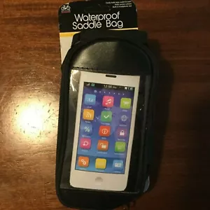 Waterproof Saddle Bag w/ Visible Phone Holder NEW on Card Black/Clear - Picture 1 of 4