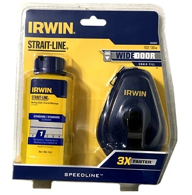 1932883 IRWIN STRAIT-LINE, WIDE DOOR CHALK FILL BLUE, 3X FASTER, 100 Ft - Image 1 of 4