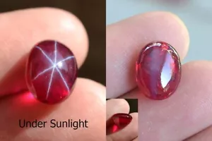 10.45 Ct 13.30x10.14 MM Red Ruby Star Sapphire 6 Rays Lab Corundum RRS9248 - Picture 1 of 7