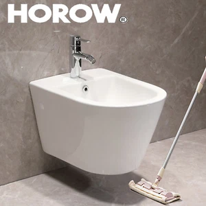 Wand Hänge Bidet mit Nano-Beschichtung Keramik Wand Wandbidet Hängebidet Weiß - Bild 1 von 9