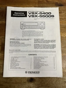 Pioneer VSX-5400 / VSX-5500S Audio/Video Stereo Receiver Operation Manual - Picture 1 of 7