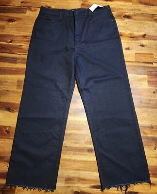 Jeans HUDSON Remi tiro alto recortados rectos en DugWorn (negro) talla 30 Foto 1 de 4