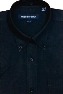 Men's Short Sleeve Button Down Shirts Cotton Blend Oxford #02BS 