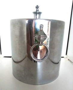 REED & BARTON CUBO DE HIELO PLATEADO CON TAPA MOTIVO CRUZ ¡RARO! - Imagen 1 de 8