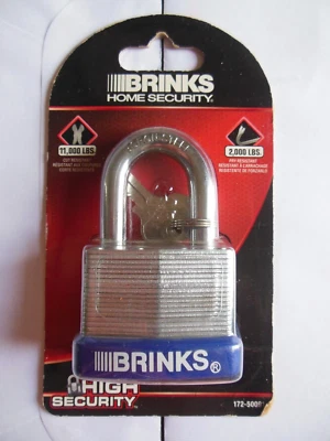 Brinks* High Security * Keyed  Padlock*Boron Steel *FREE SHIPPING - Image 1 of 4