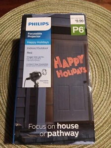 Philips LED "Happy Holidays" Focusable Projector (Indoor/Outdoor) Color: Red NIB - Picture 1 of 6