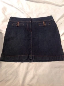 Ann Taylor Loft, Mini Blue Jean Skirt, Sz 6, Dark Wash, Cotton Blend, Women - Picture 1 of 5