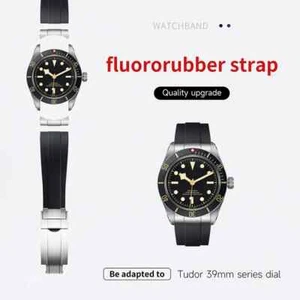 20mm FKM Fluorine Rubber Watch Strap Fits Tudor Black Bay 58 39mm BB58 - Picture 1 of 30