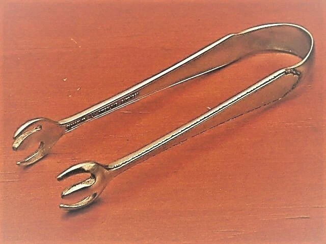 William & Mary de Lunt, pinzas pequeñas de azúcar de 3,5", plata de ley Foto 1 de 1