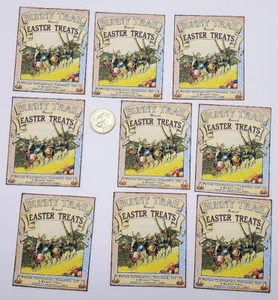 9~Easter~Handmade~Stickers~Labels~Vintage~Prim~Linen Cardstock~Parties~Crafts - Picture 1 of 1