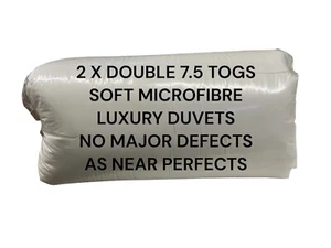 2 X DOUBLE 7.5 TOG DUVETS LUXURY QUALITY MICROFIBRE SECONDS QUILTS JOB LOT LW77 - Picture 1 of 17