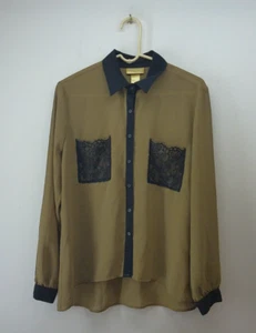 Miss Tina Womens Shirt Large 12-14 Button Up Long Sleeve - Picture 1 of 10