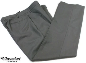 Pantaloni Calvin Klein Abito Da Uomo Grigi Finestra Miscela Poliestere Fronti Piatti 36X30 - Foto 1 di 6