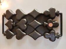 Rowoco Bridge Cast Iron PaHeart Diamond Spade Club Muffin Cupcake mold