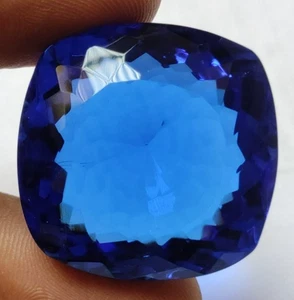 A+++ Large Blue Tanzanite Cushion Cut 100 Ct. Loose Gemstone Gift for Women/Her - Picture 1 of 6