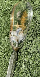 Vintage Lucite Seahorse & Seashell Letter Opener 6.25” Clear Resin Coastal - Picture 1 of 3