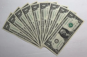 Billetes de $1 | (9) NUEVE BILLETES DE $1 - Números de serie de secuencia | CRISP | SIN CIRCULAR - Imagen 1 de 3