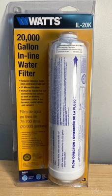Premier Watts Inline Filter 20000 gal Water Filter Coffee Maker Ice Machine RV - Image 1 of 4