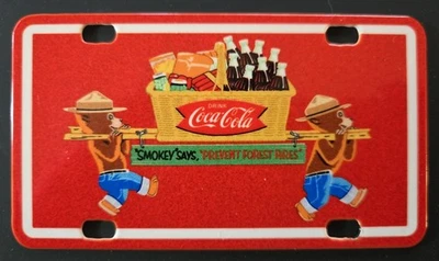 Coca-Cola & Smokey Bear mini metal bicycle plate – New made from retro 1950s art - Image 1 of 2
