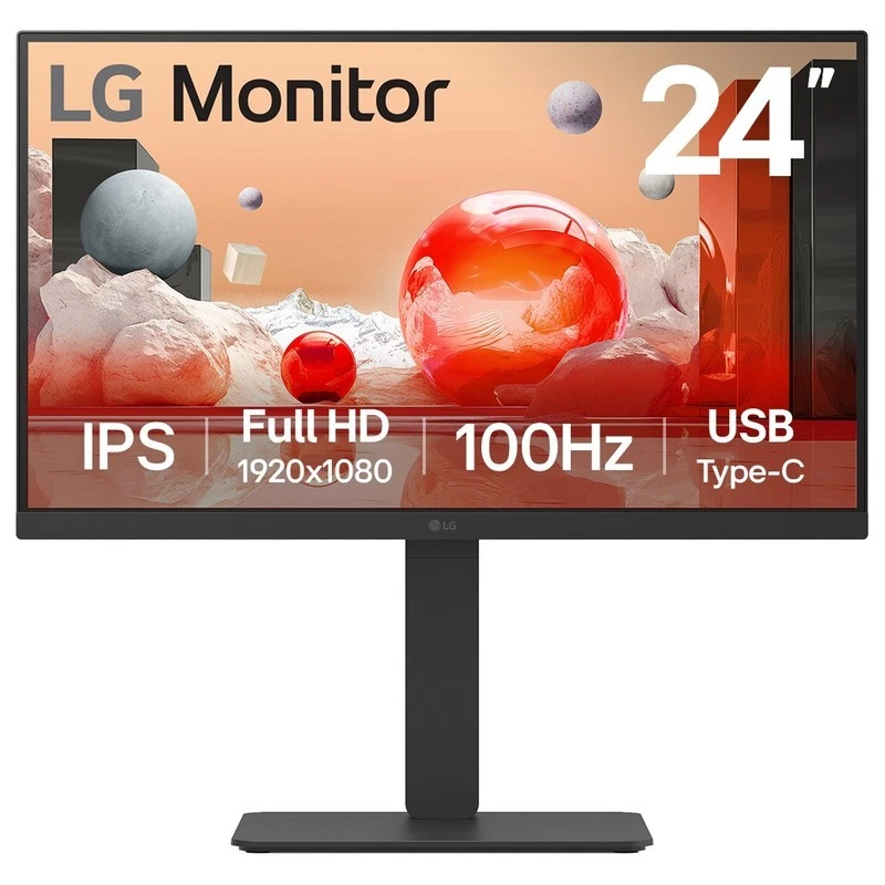 LG 24BA650-B 24" Full HD 100Hz USB-C IPS Ergonomic Monitor