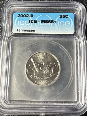 2002-D 25C Tennessee State Quarter MS 65+ ICG - Image 1 of 2