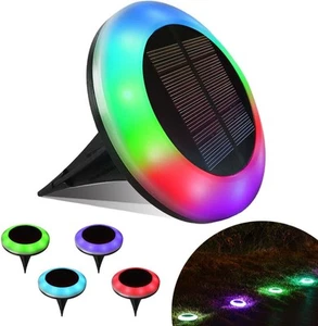 4 Pack 20 Lumens Colorful Solar Ground Lights,Pool Lights Colorized - Picture 1 of 7
