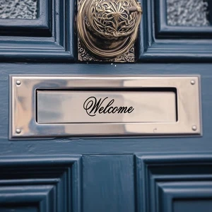 Welcome Letter Box Vinyl Decal Sticker For Front Door Home Decor- 150mm - Picture 1 of 39