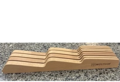 WUSTHOF Wood Knife Storage Organizer In Drawer 7-Slot Kitchen Block Germany - Image 1 of 4