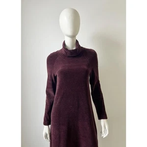 1990s Dress / 90s Marimekko Velour Turtleneck Dress / Small - Picture 1 of 6
