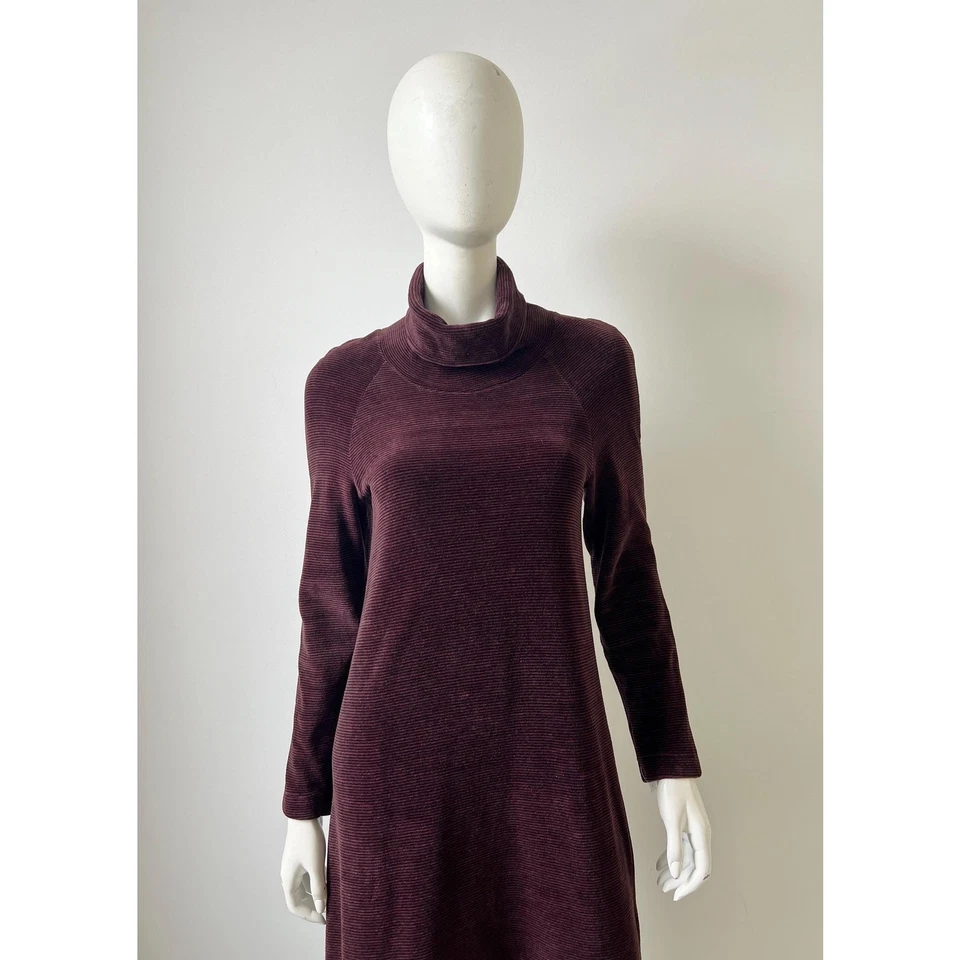 1990s Dress / 90s Marimekko Velour Turtleneck Dress / Small - Image 1 of 4