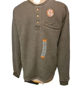 Sherpa Lined Waffle Henley Shirt Mens XXL - Picture 1 of 14