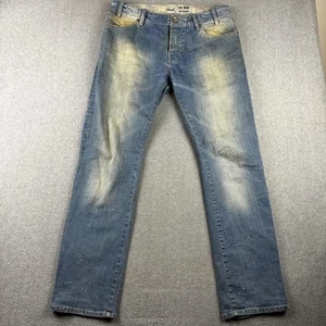 LTB LittleBig 1948 Jeans Herren 34x32 blau Button Fly distressed Lack gesprenkelt - Bild 1 von 14