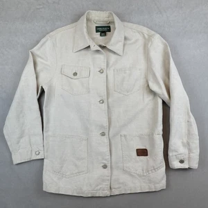 VTG Ralph Lauren Jeans Co Jacket Utility Canvas Chore Womens Medium Made In USA - Picture 1 of 10