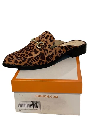 Mules sin cordones con estampado de leopardo Dunion para mujer talla 11M gamuza sintética nuevas en caja Foto 1 de 4