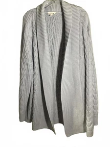 Haven hellblaue offene Strickjacke mit Zopfmuster XL - Bild 1 von 9