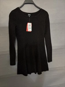 Abito INC manica lunga bambina 10/12 nuovo con etichetta nero con scintillio - Foto 1 di 3